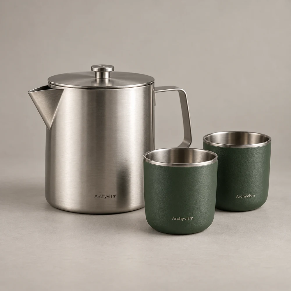 Camp Pour Set in Steel / Forest, 900 ml + 2 × 250 ml