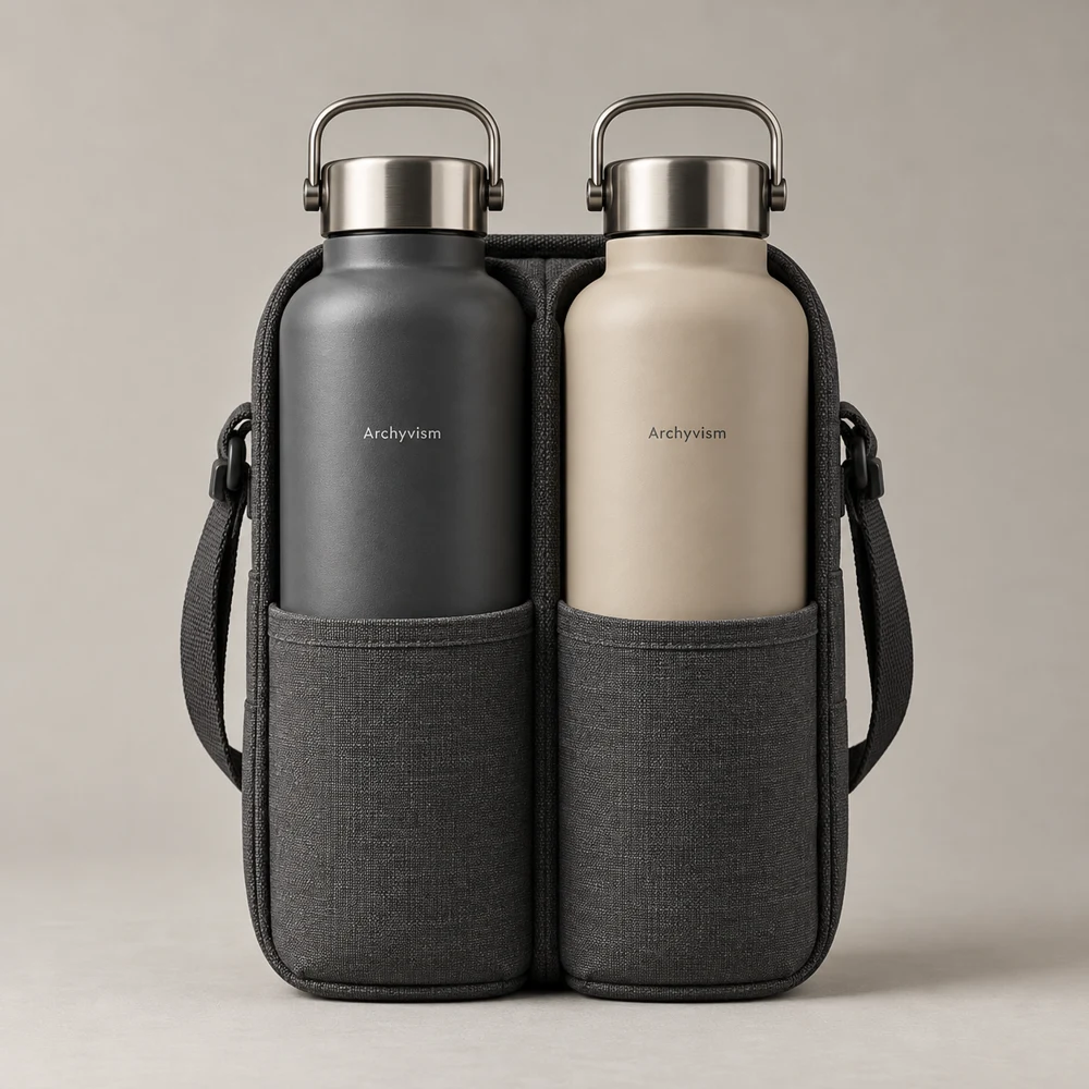 Basecamp Twin Flask in Charcoal / Sand, 2 × 750 ml